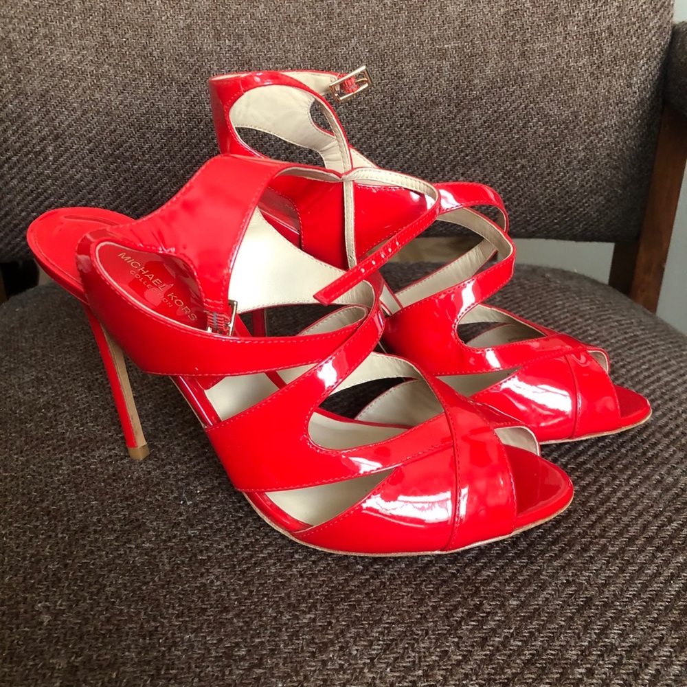 Michael Kors Red Strappy stilettò heels sandals - Picture 6 of 6